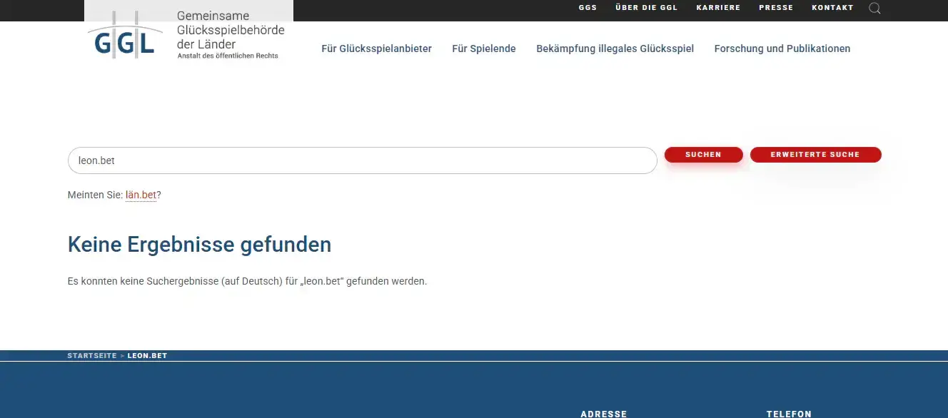 Amtliche GGL-Whitelist mit Suchansicht